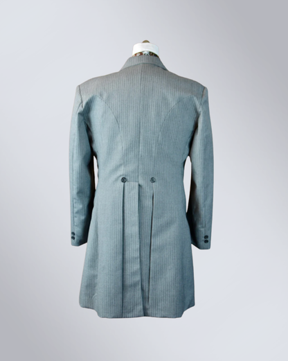 Men's Light Grey Morning Stripe Wool Frock Coat