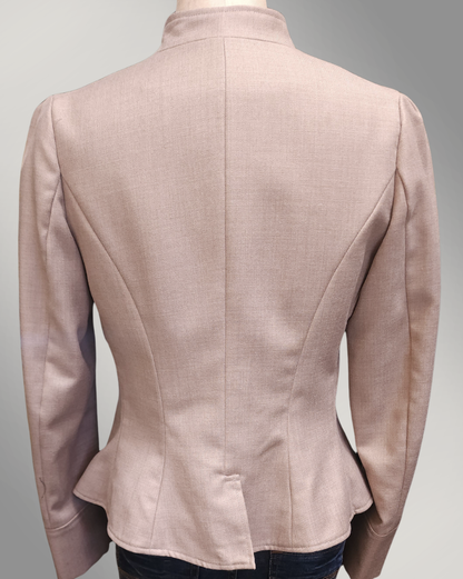 Women's Victoriana Peplum Coat – Champagne Ember (tan)