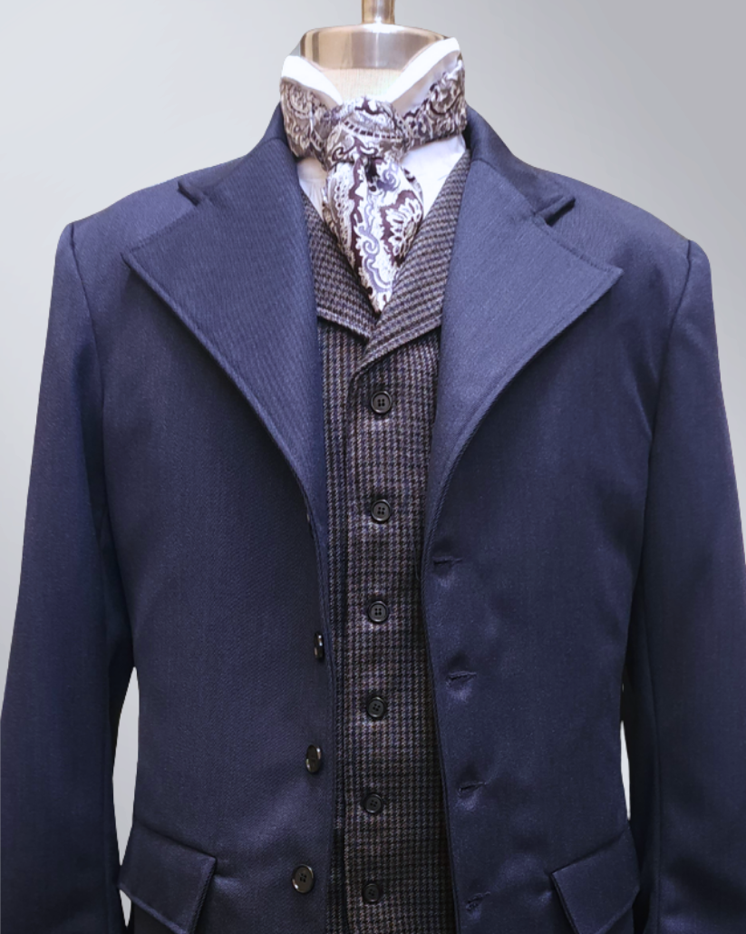 Men's Dark Indigo Wool Frock Coat (76-D)