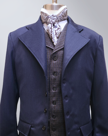Men's Dark Indigo Wool Frock Coat (76-D)