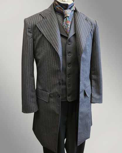 Men's Gatsby Stripe Wool Frock Coat (144-D)