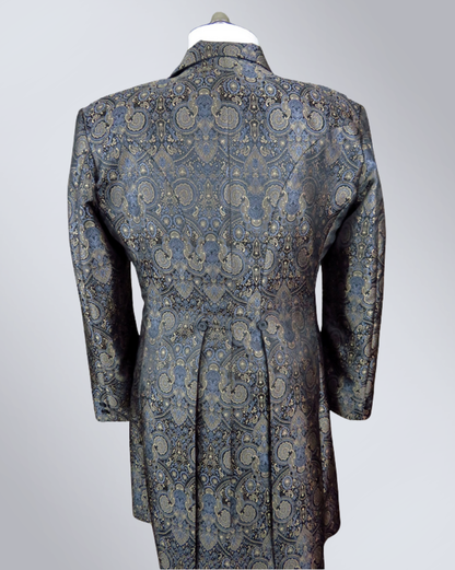 Men's Gunmetal Brocade Frock Coat