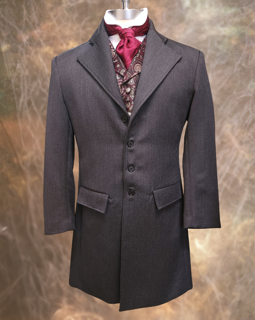 Men's Charcoal Grey Wool Frock Coat