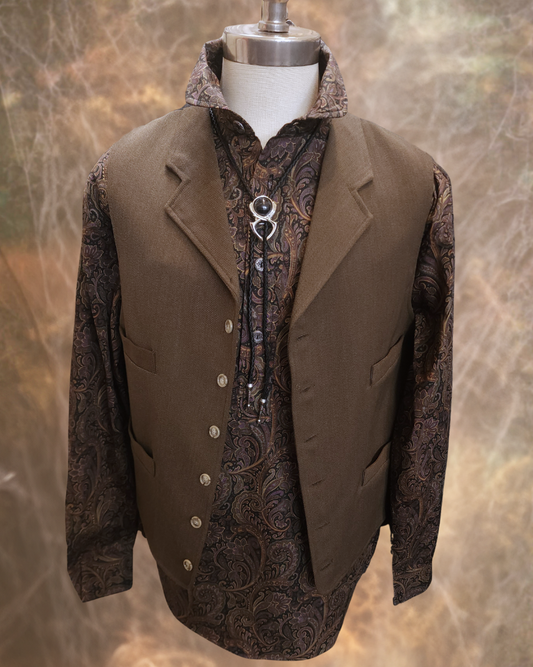 Men's Notch Vest - Earth Brown Twill