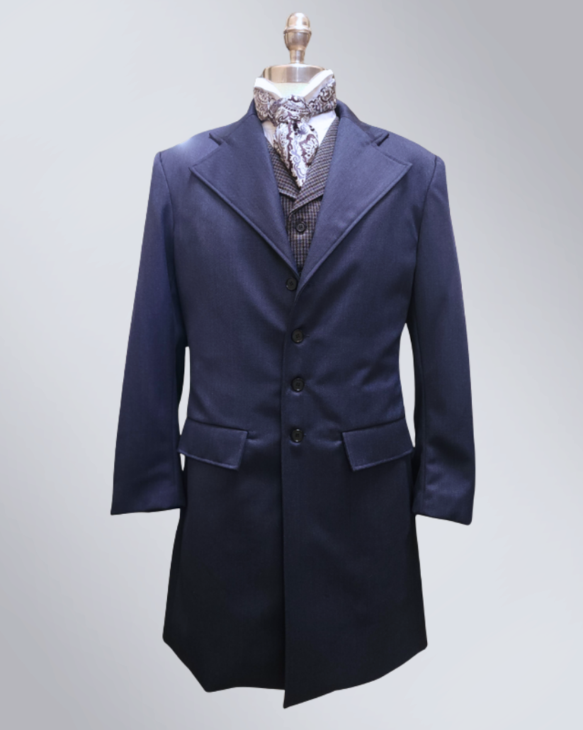 Men's Dark Indigo Wool Frock Coat (76-D)