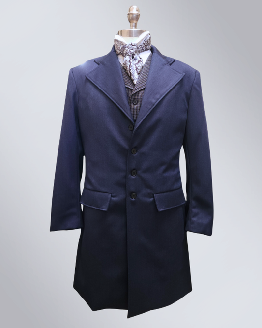 Men's Dark Indigo Wool Frock Coat (76-D)