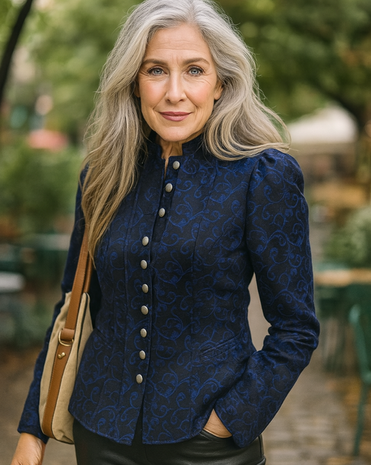 Women's Victoriana Jacket - Blue Brocade