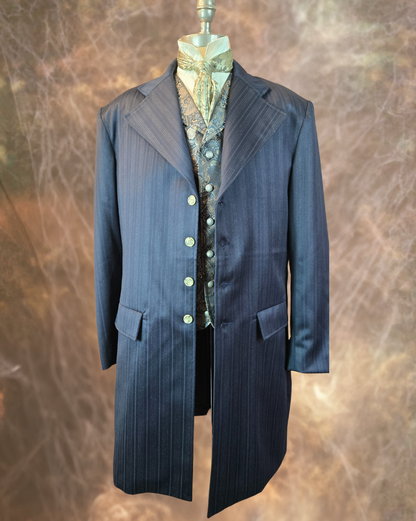 Men's Frock Coat - Navy with Contrasting Pinstripe