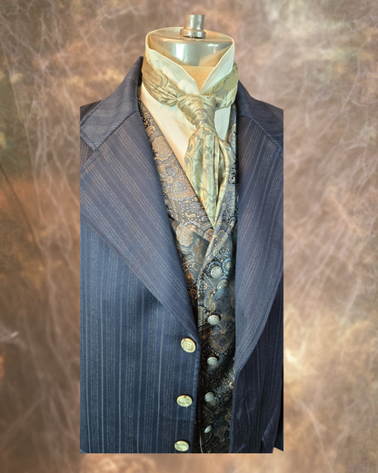 Men's Frock Coat - Navy with Contrasting Pinstripe