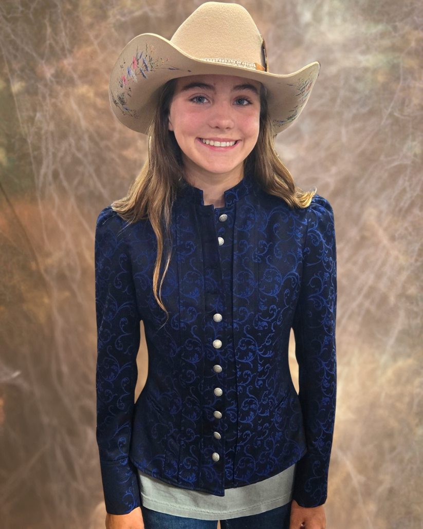 Women's Victoriana Jacket - Blue Brocade