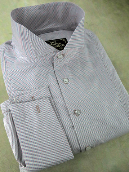 Red and Grey Pencil Stripe Men's Tuxedo Shirt