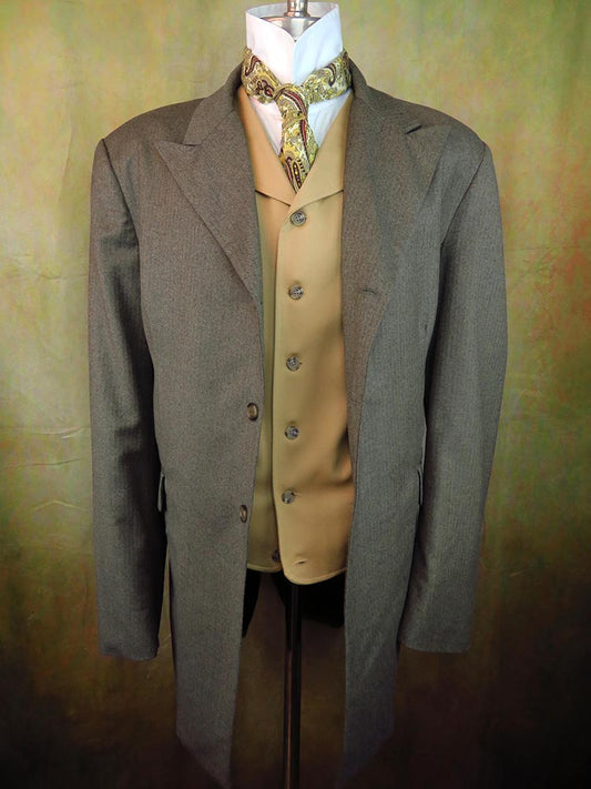 Men's Town Coat - Dark Stone Grey Mini Herringbone