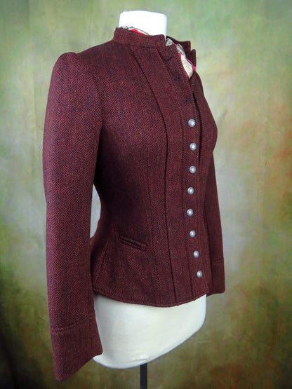 Women's Victoriana Jacket - Rust and Black Herringbone