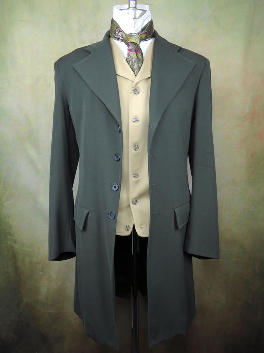Men's Frock Coat - Green Twill