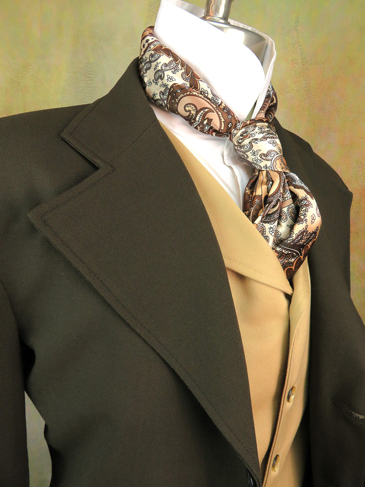 Men's Frock Coat - Coffee Brown Worsted