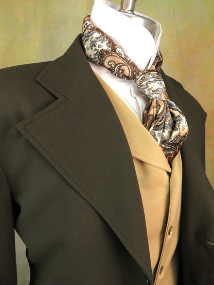 Men's Frock Coat - Coffee Brown Worsted