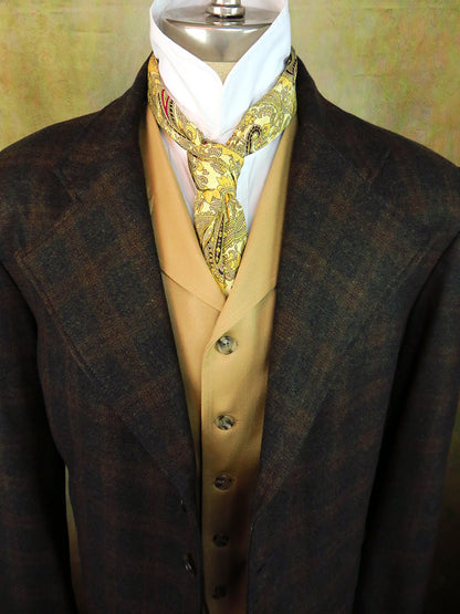 Men's Frock Coat - Rich Forest Green Plaid