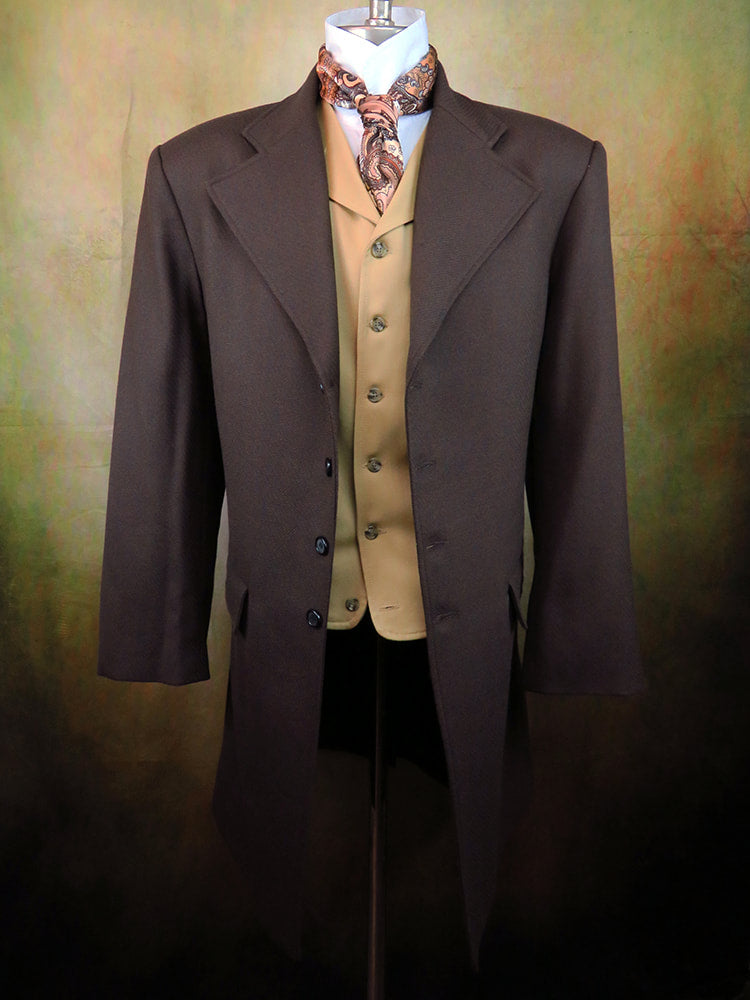 Men's Frock Coat - Dark Brown Tweed
