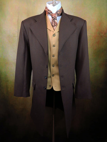 Men's Frock Coat - Dark Brown Tweed