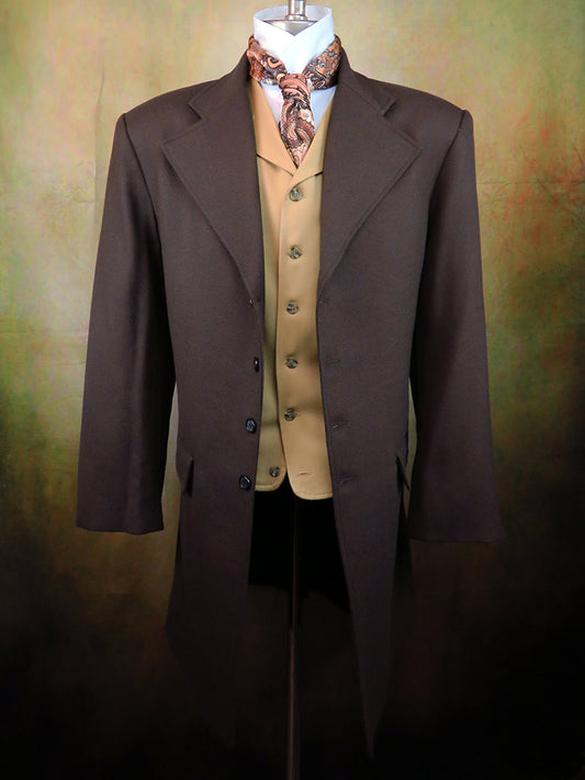 Men's Frock Coat - Dark Brown Tweed