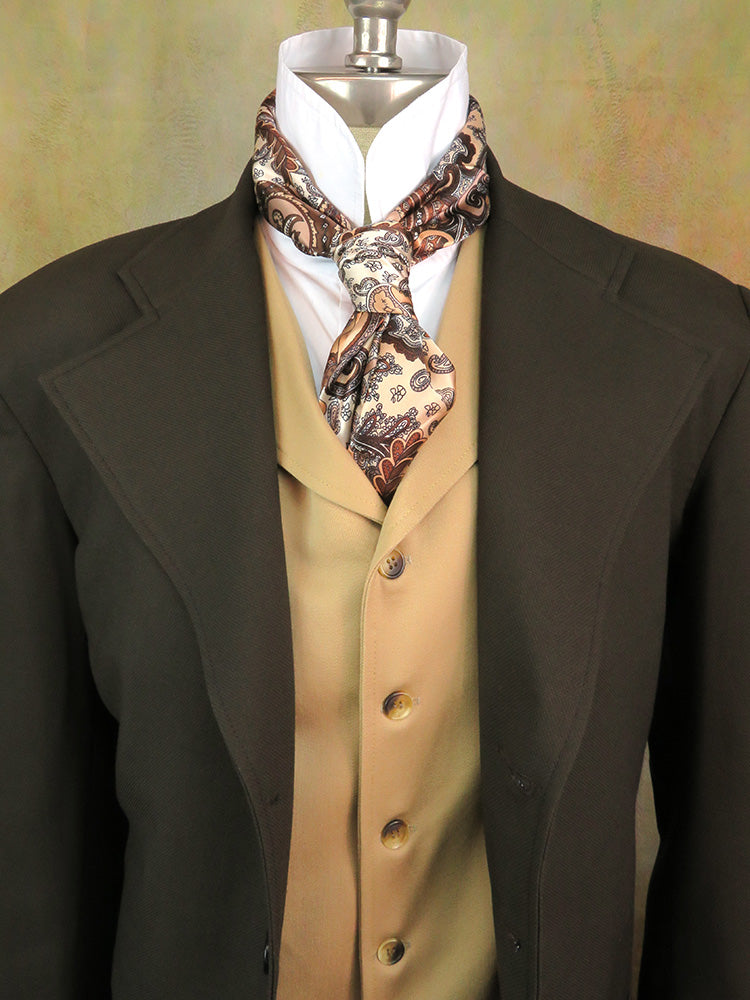 Men's Frock Coat - Coffee Brown Worsted