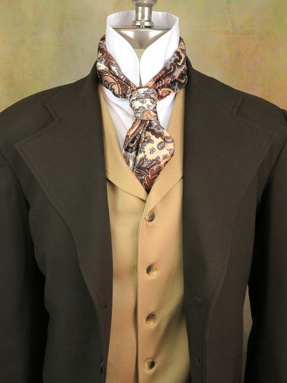 Men's Frock Coat - Coffee Brown Worsted