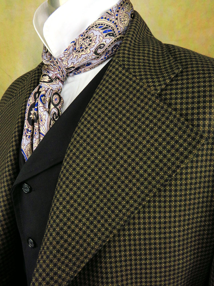 Men's Frock Coat - Navy and Brown Check 543
