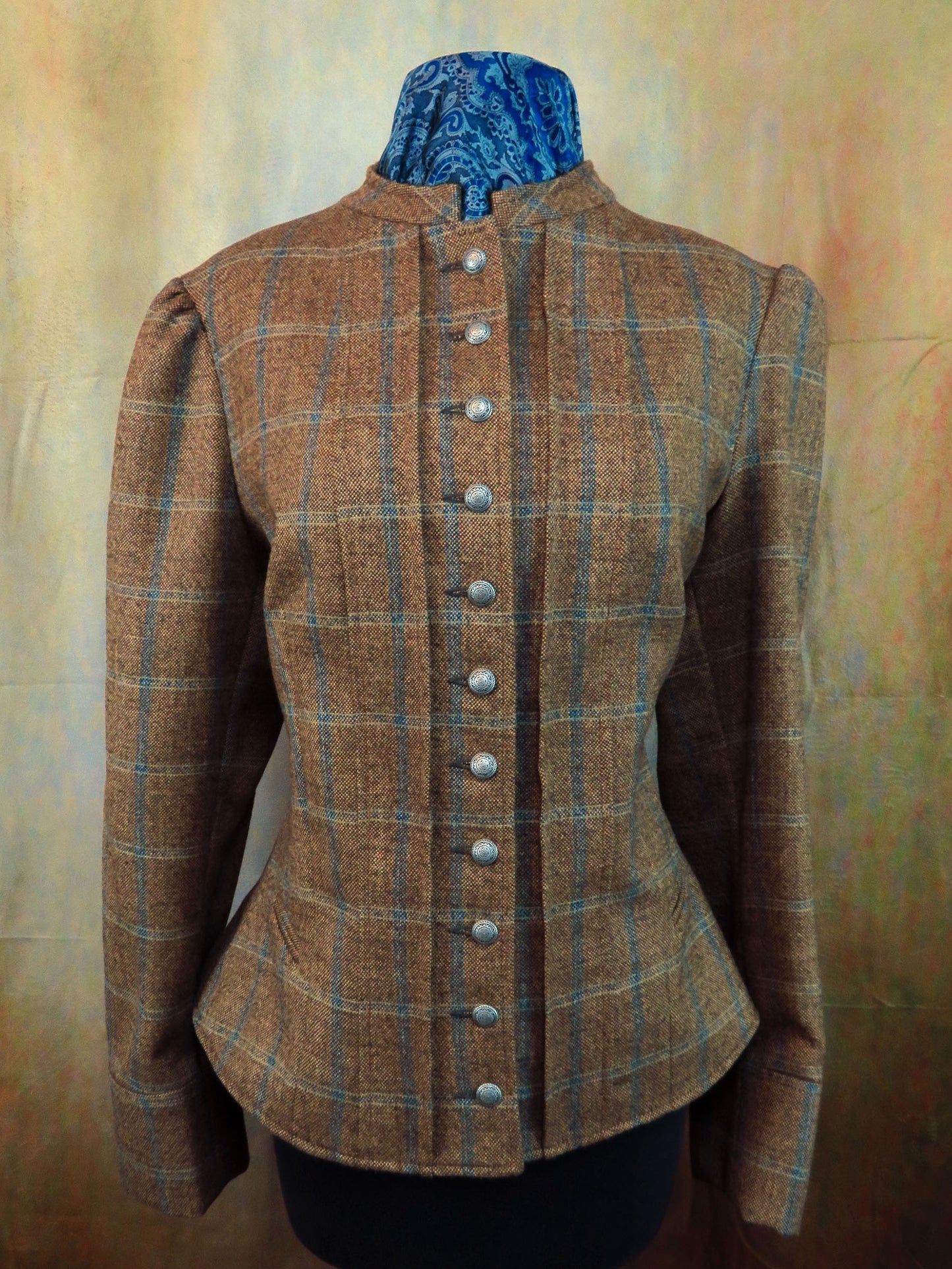 Women's Victoriana Jacket - Dijon with Tan and Yale Blue Windowpane