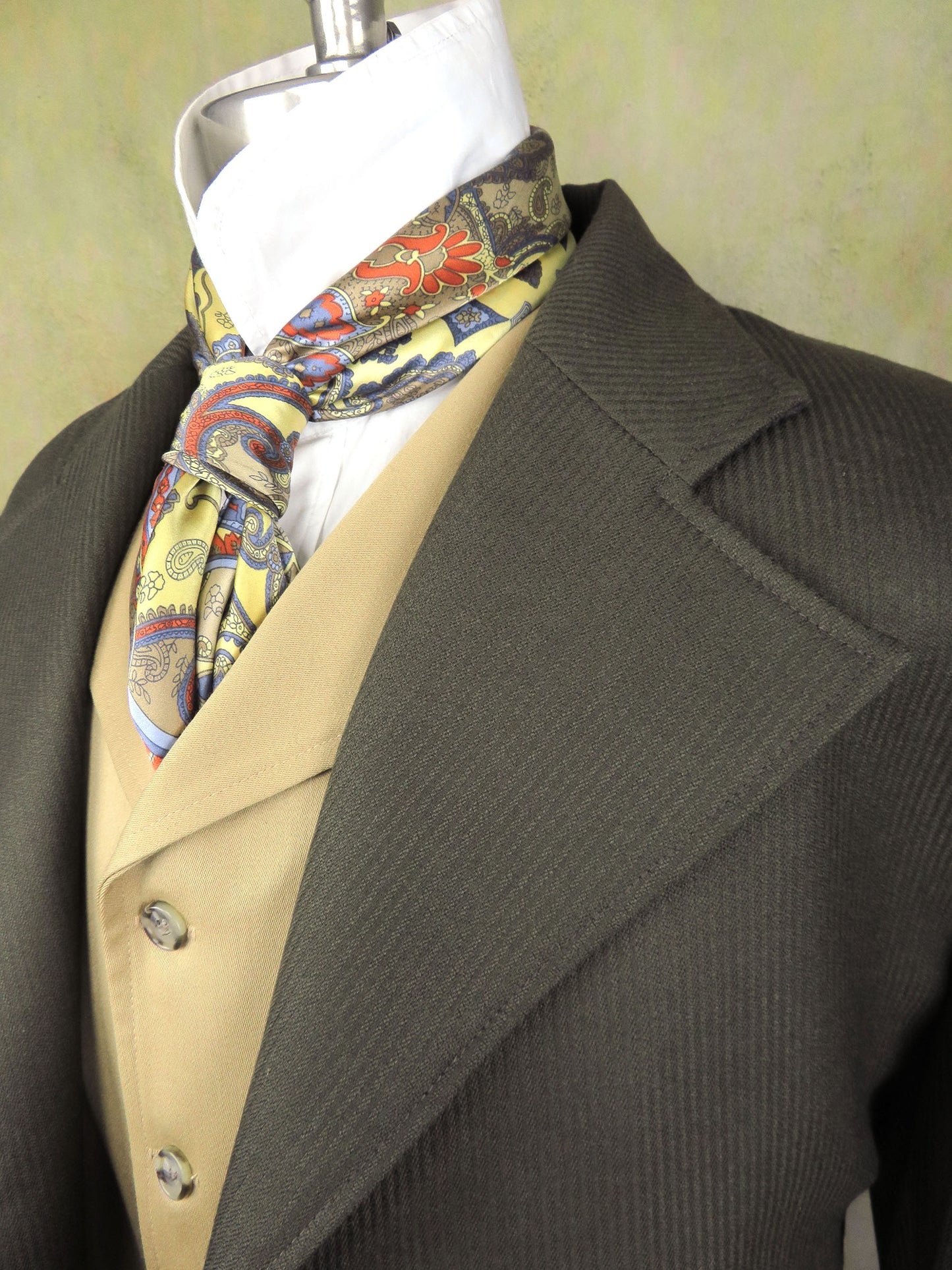 Men's Frock Coat - Mossy Bark Pin-Cord