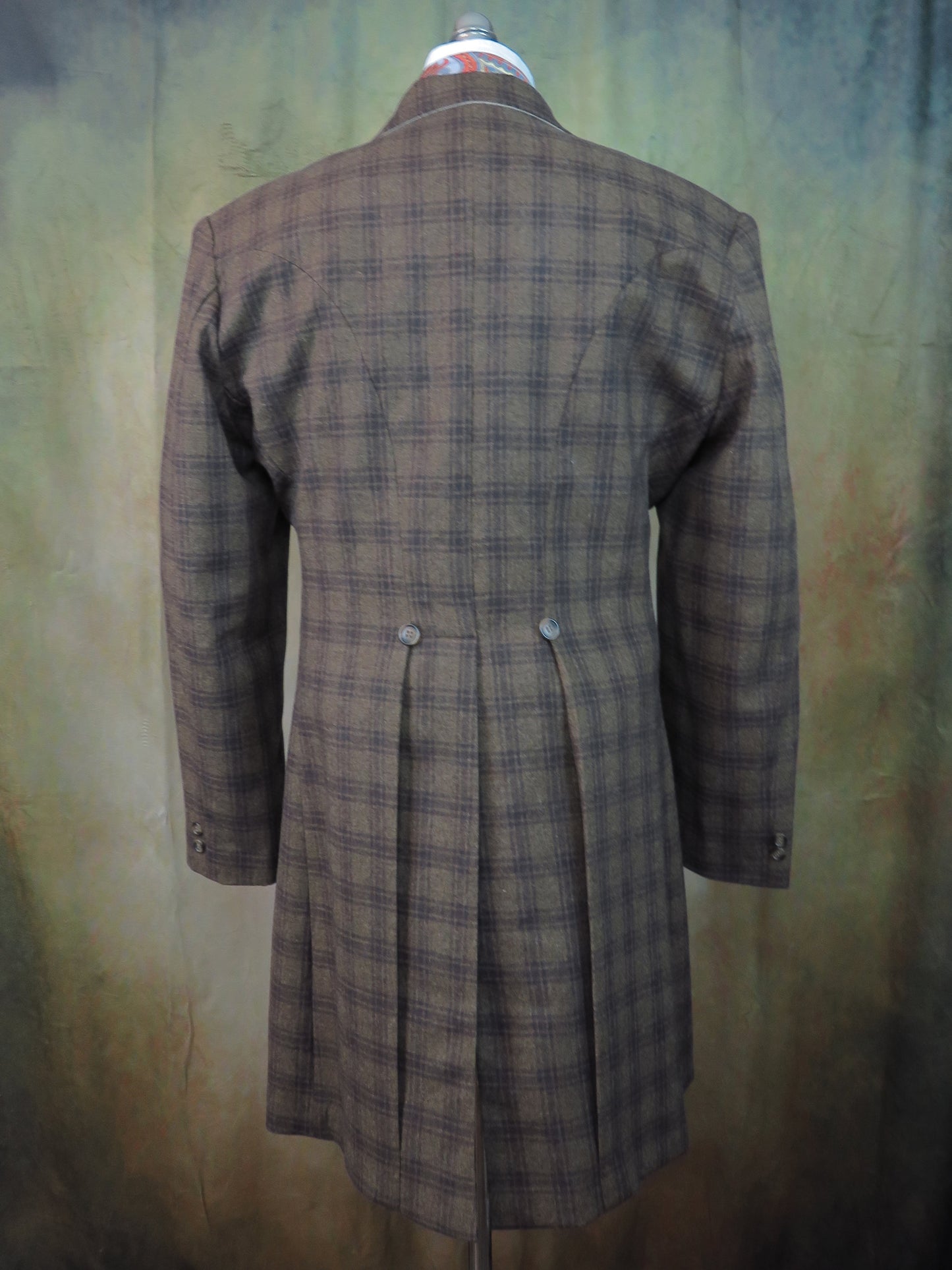 Men's Frock Coat - Carob Brown Glen Plaid