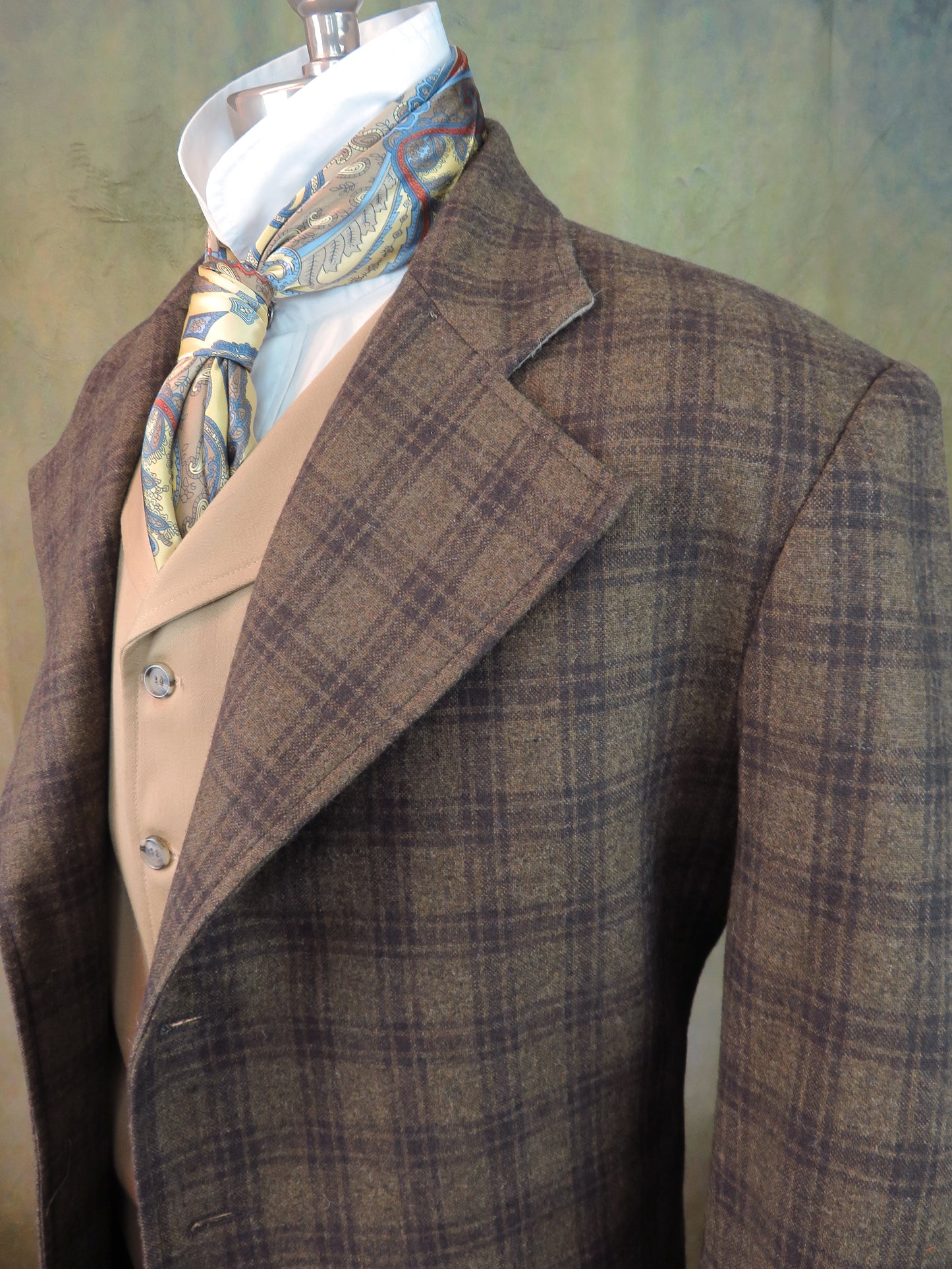 Men's Frock Coat - Carob Brown Glen Plaid
