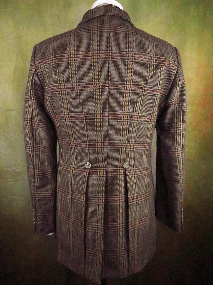 Men's Town Coat - Brown with Burgundy and Blue Glen Plaid