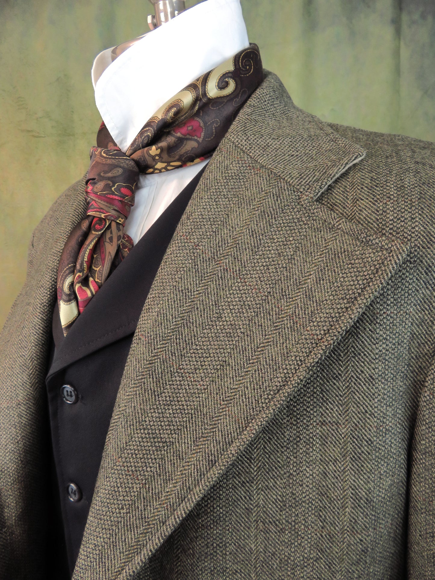 Men's Frock Coat - Verdun Green Herringbone