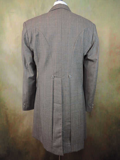 Men's Frock Coat - Peppercorn Glen Plaid With Rust and Blue Accents
