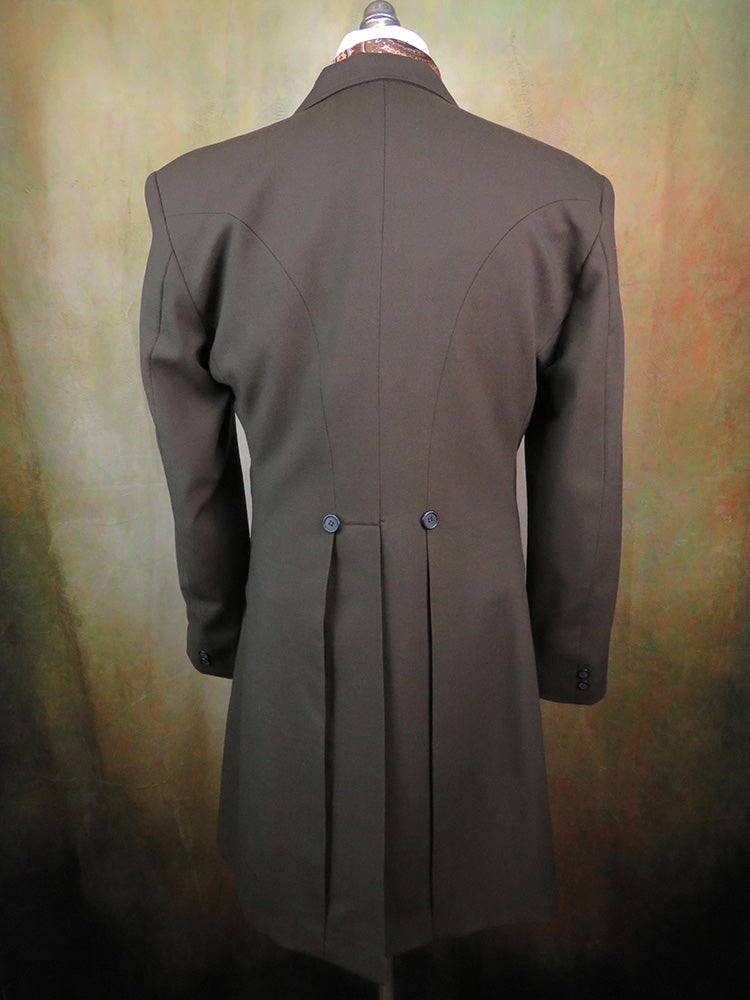 Men's Frock Coat - Coffee Brown Worsted