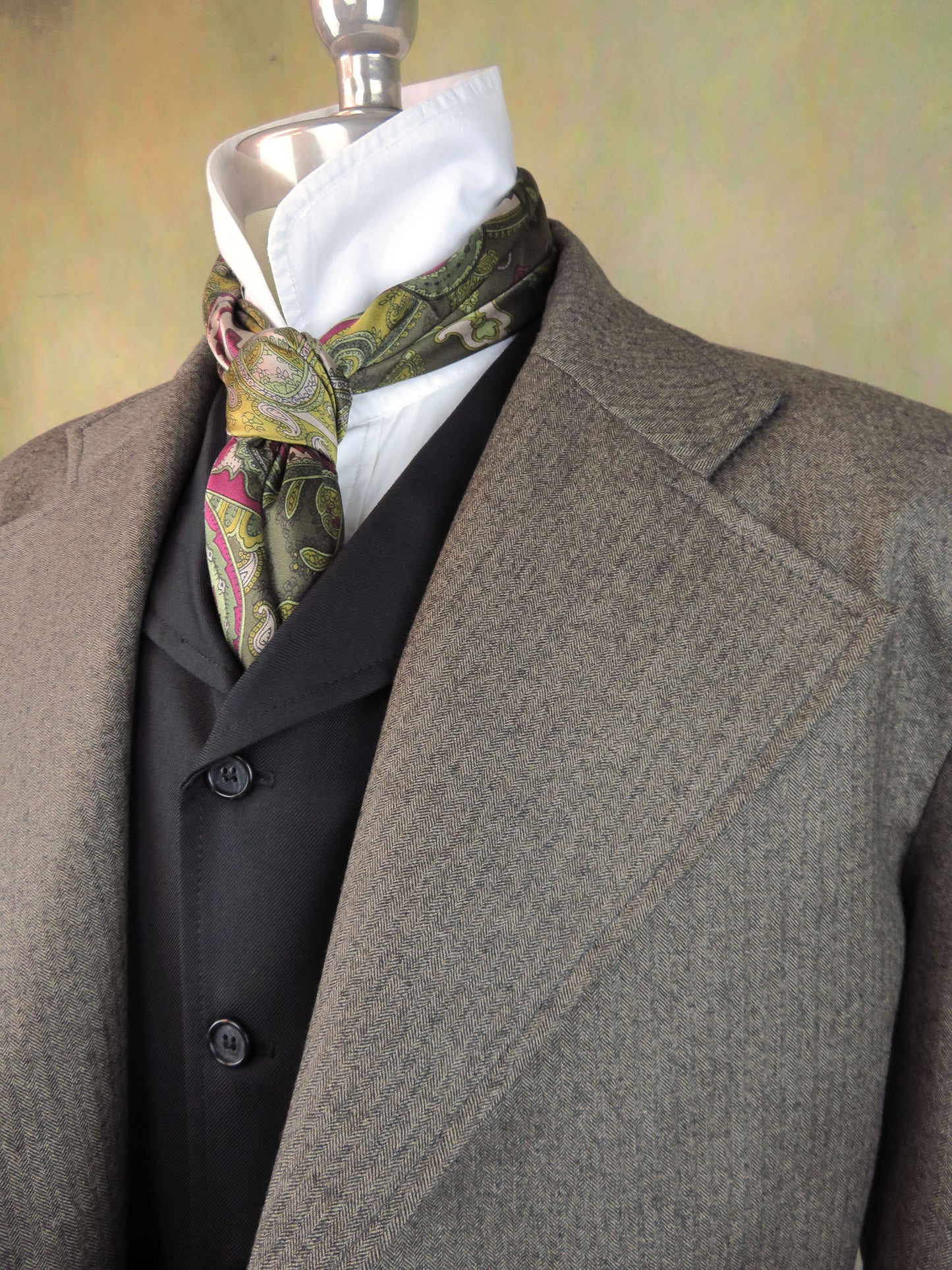 Men's Frock Coat - Cedar Brown Mini Herringbone