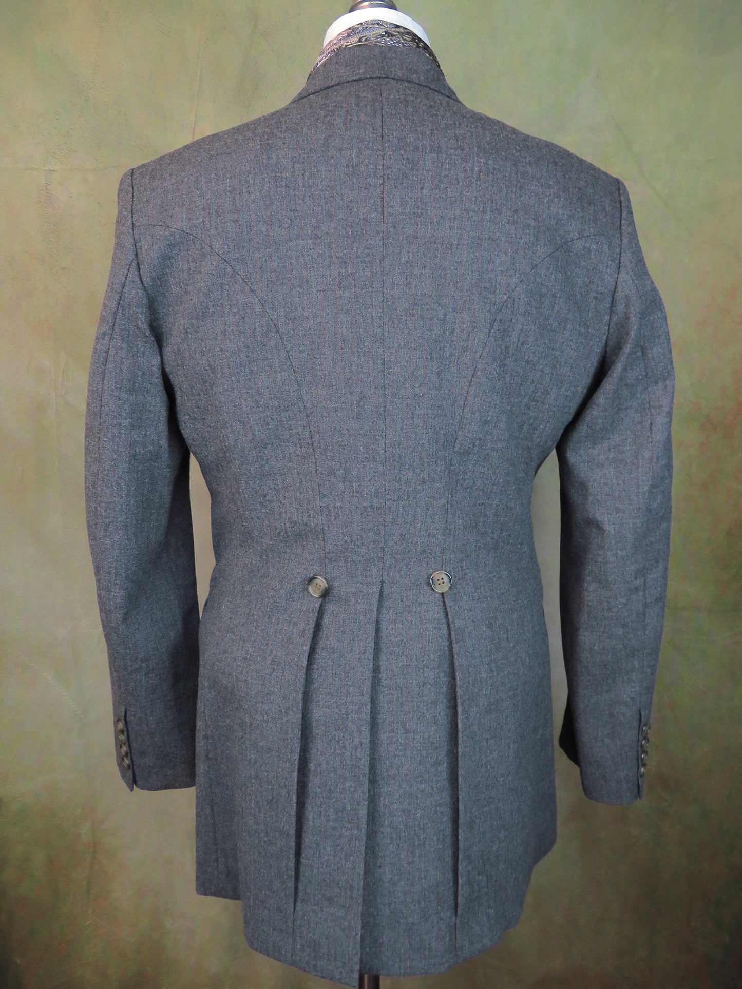 Men's Town Coat - Grey with Copper Windowpane