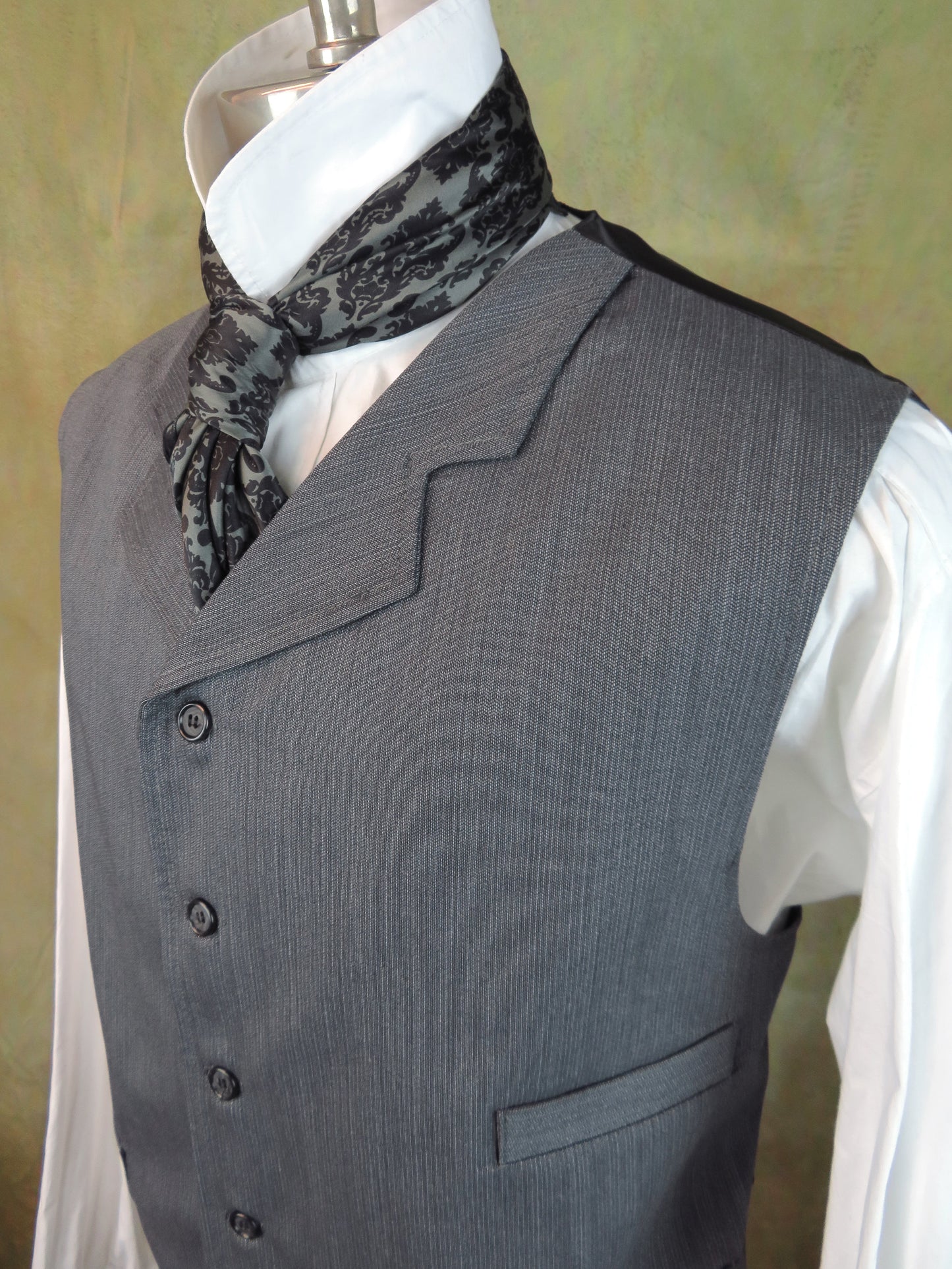Men's Notch Vest - Basalt Grey Mini Herringbone #602
