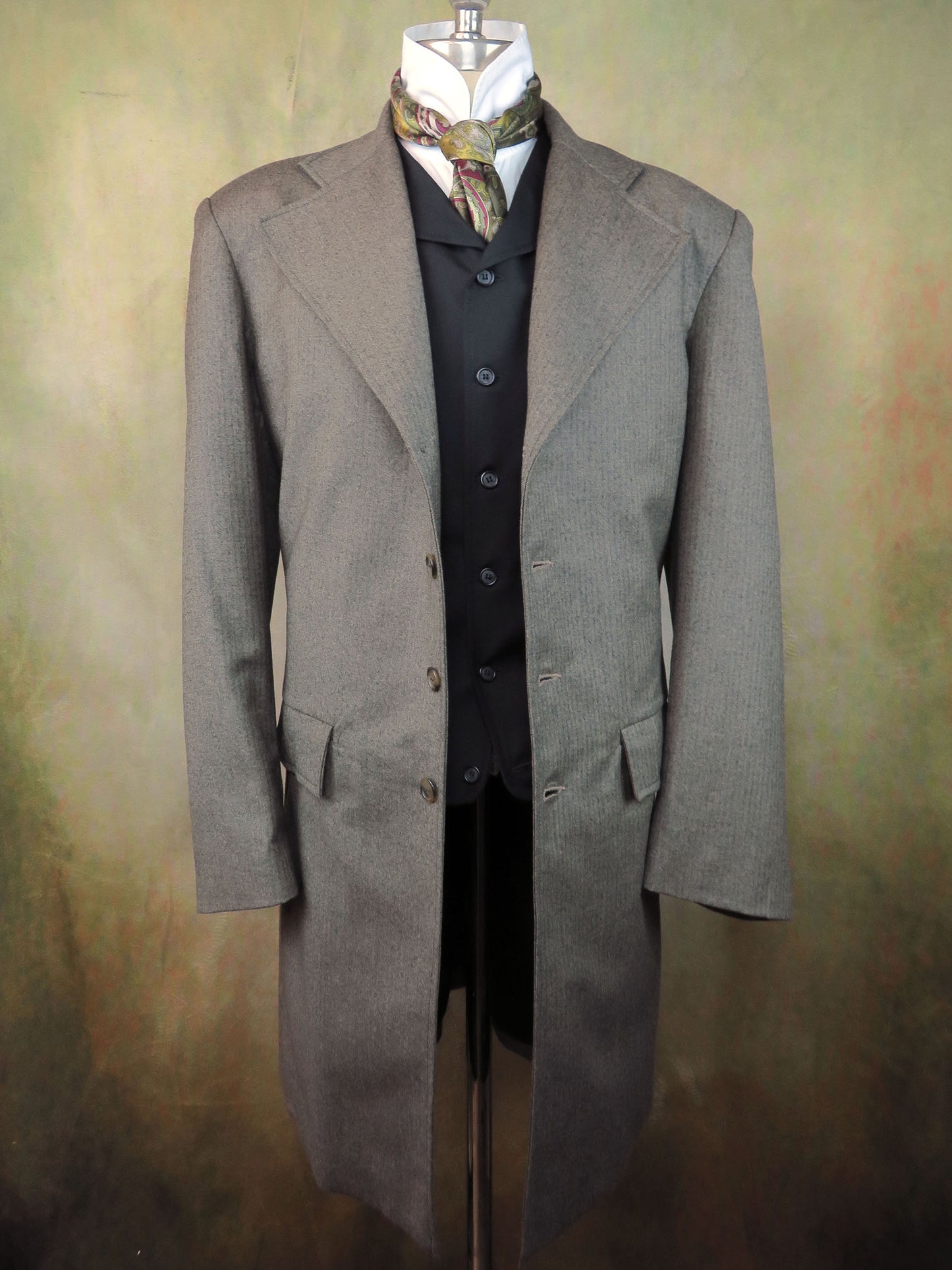 Men's Frock Coat - Cedar Brown Mini Herringbone