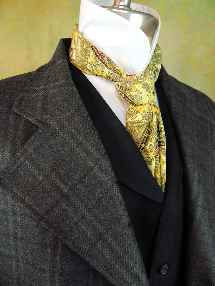 Men's Frock Coat - Shadow Grey Plaid with Dark Blue