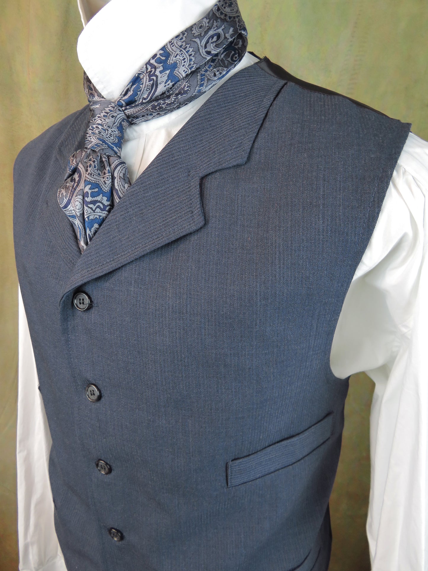Men's Notch Vest - Oxford Blue Twill #822