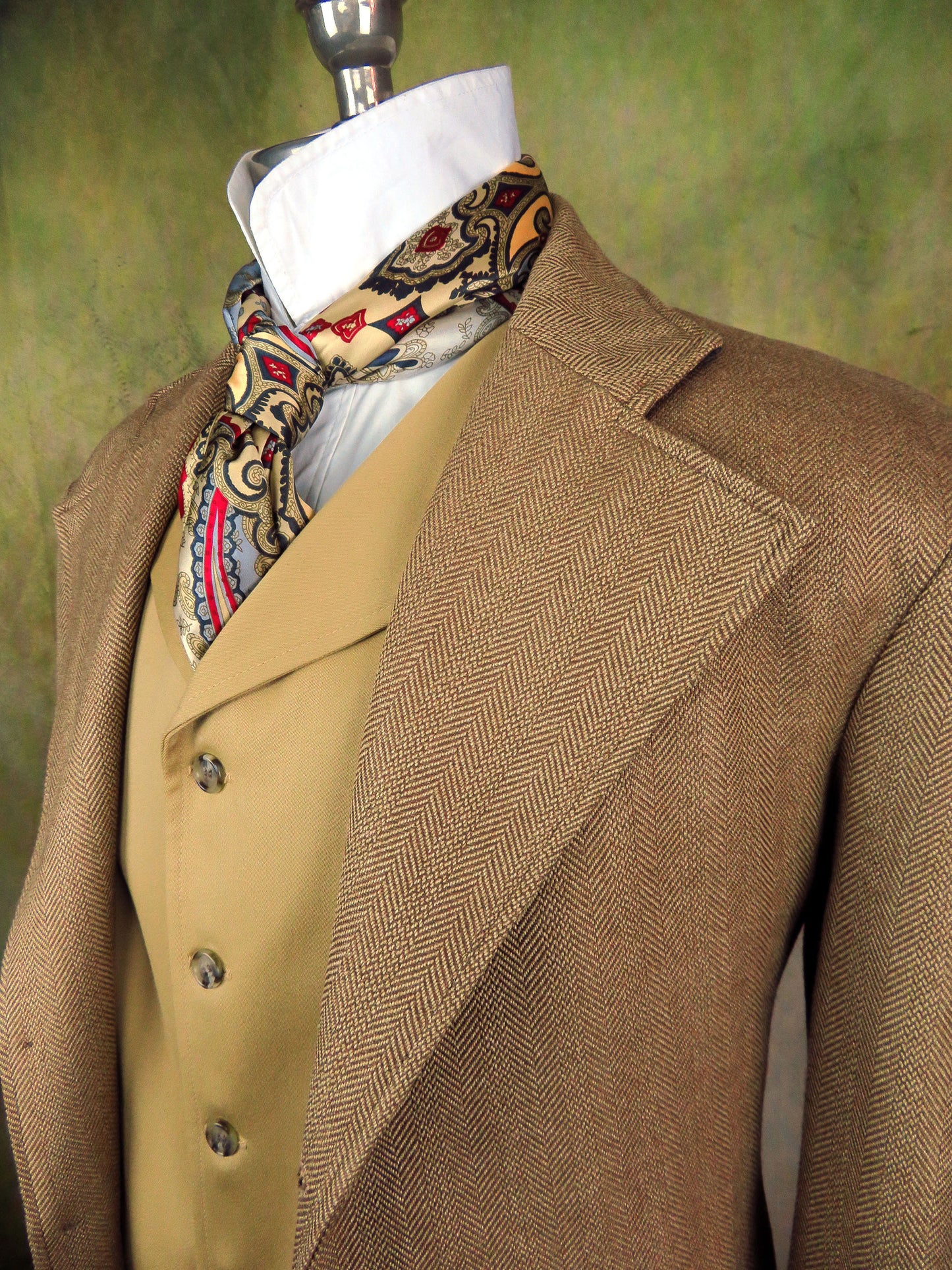 Men's Frock Coat - Camel Herringbone Limited Fabric #991