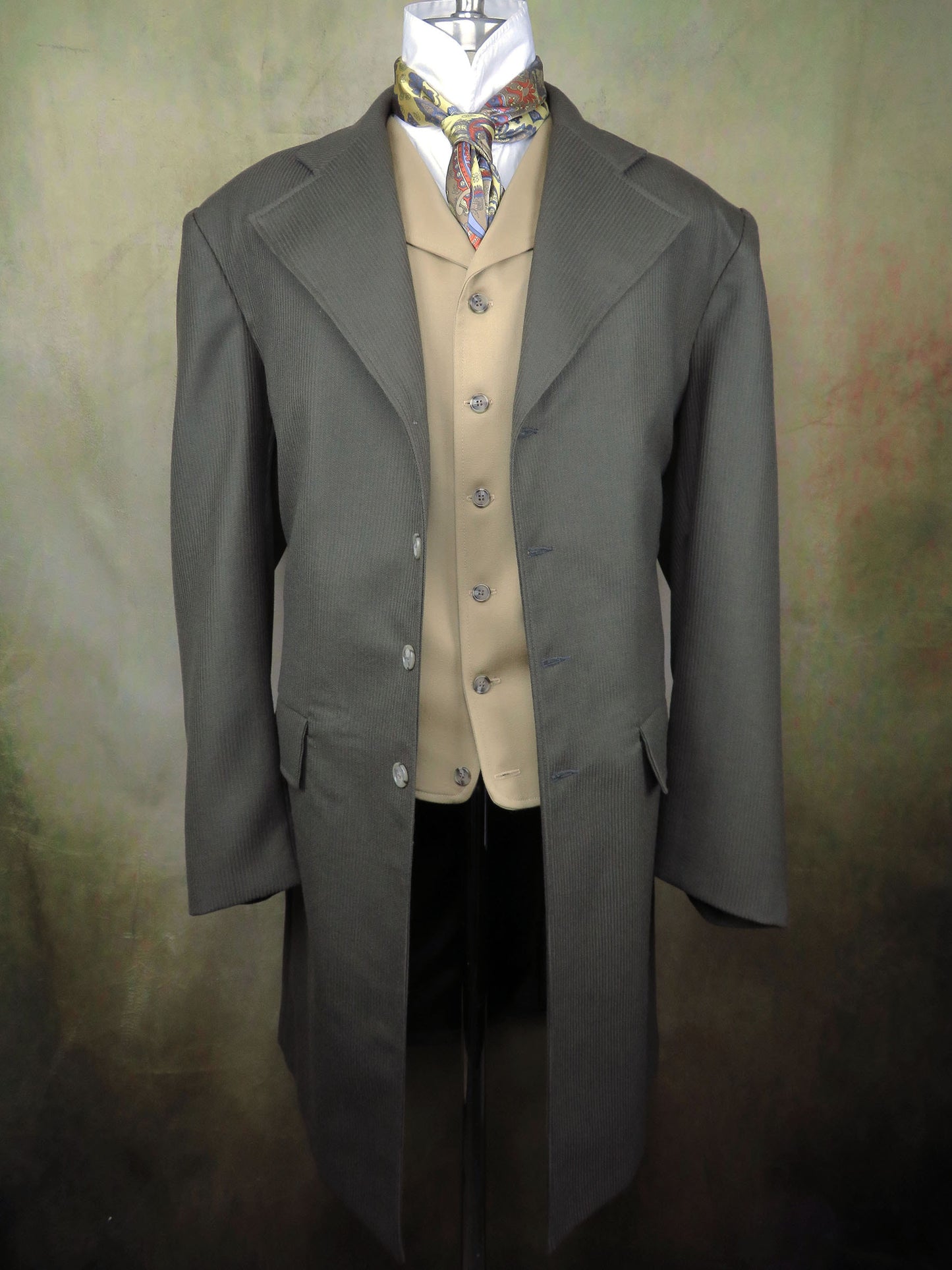 Men's Frock Coat - Mossy Bark Pin-Cord