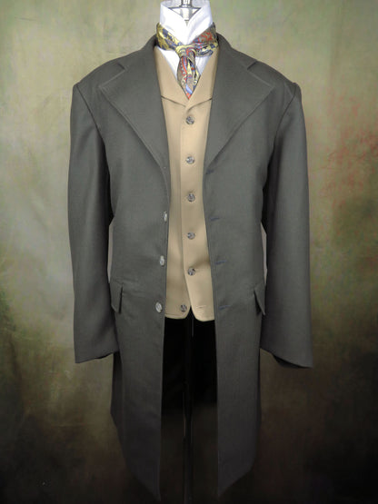 Men's Frock Coat - Mossy Bark Pin-Cord