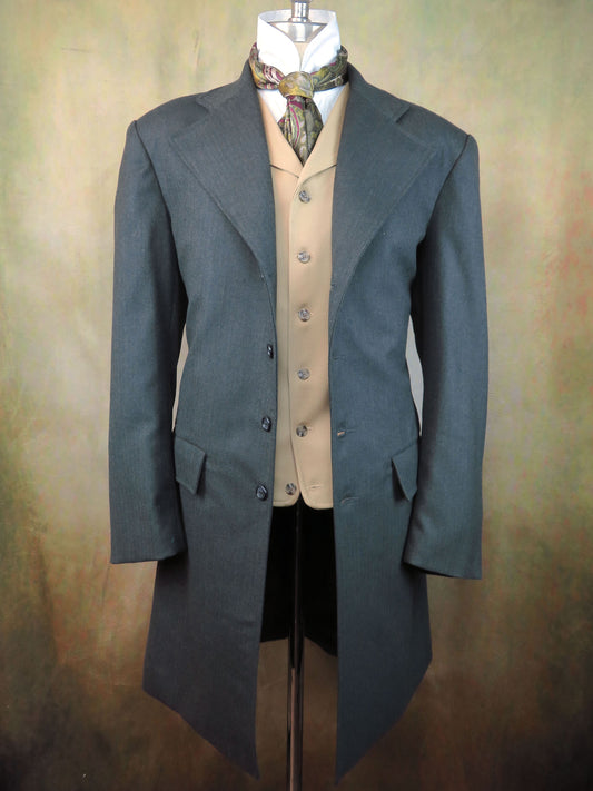Men's Frock Coat - Hunter Green Herringbone #3852