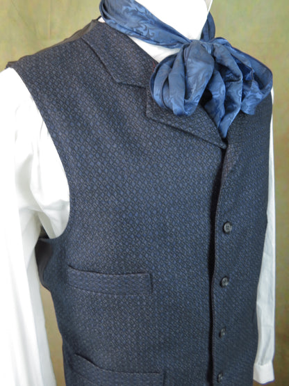 Men's Notch Vest - Blue Diamond Wool #748-B