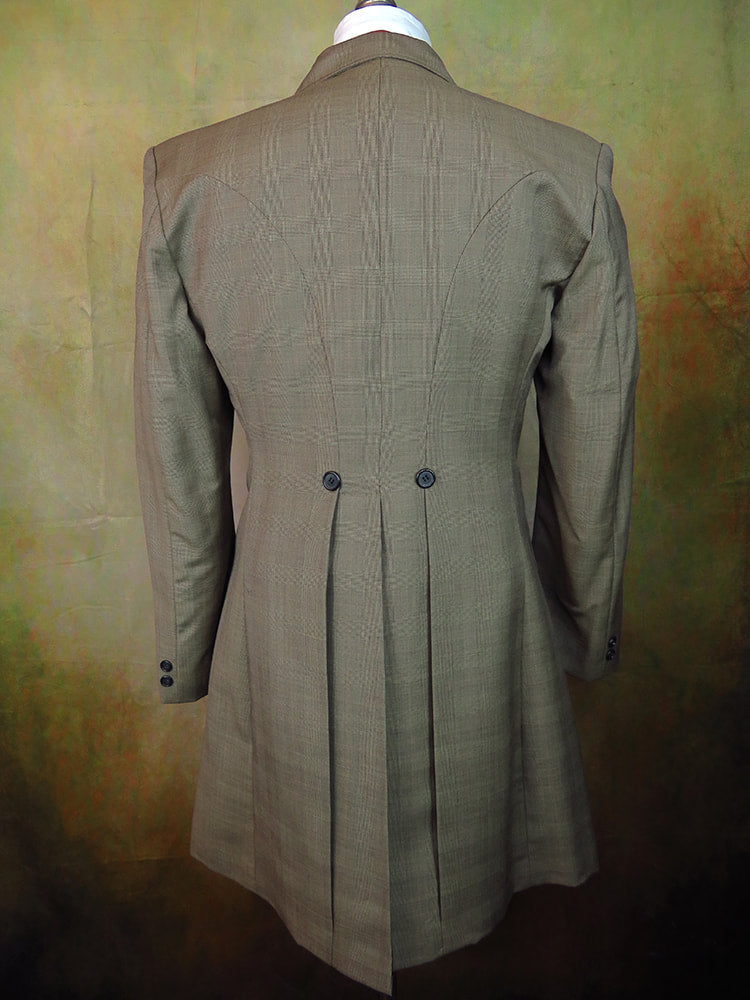 Men's Frock Coat - Rhino Grey Glen Plaid