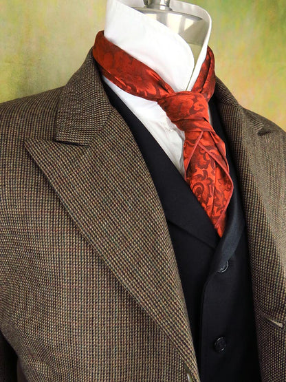 Men's Town Coat - Brown and Rust Mini Check #442