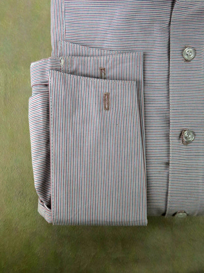 Red and Grey Pencil Stripe Men's Tuxedo Shirt
