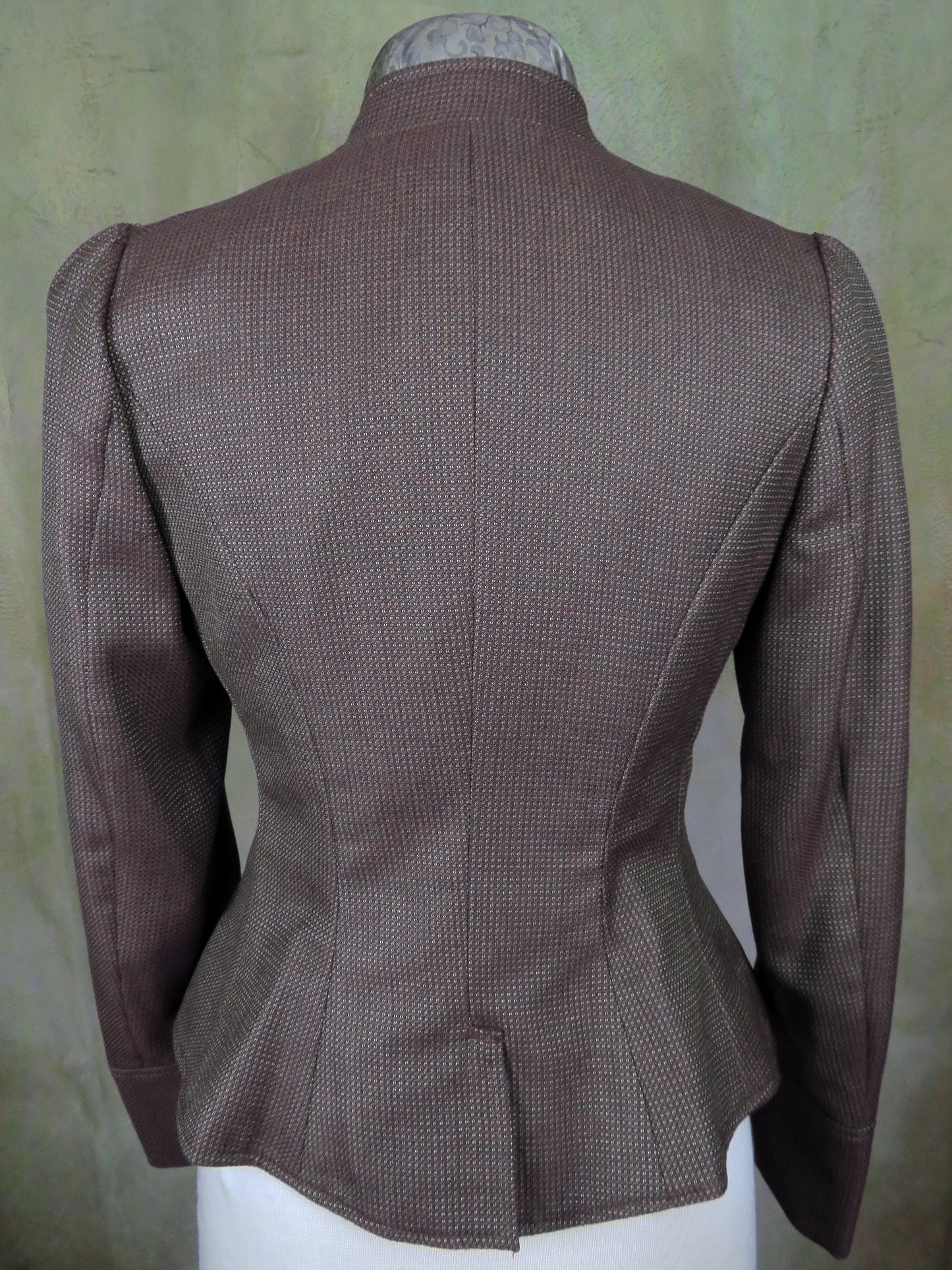 Women's Victoriana Jacket - Bronze and Gold Mini Check ofc1